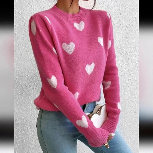 Heart Pattern Sweater - Picture 4 of 10